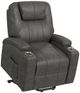 Elements International Kenmore Dark Gray Lift Power Recliner Chair-1