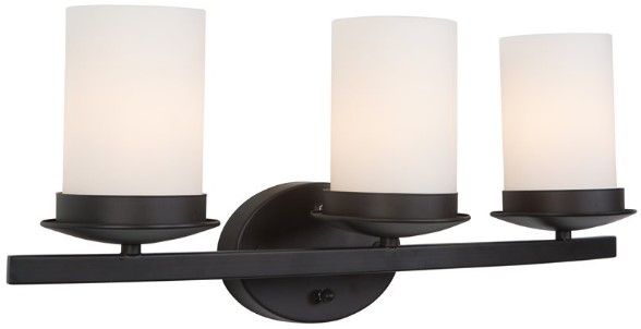 YHD Columbia Rock Oil Rubbed Bronze/White Opal 3-Light Vanity Lighting-2