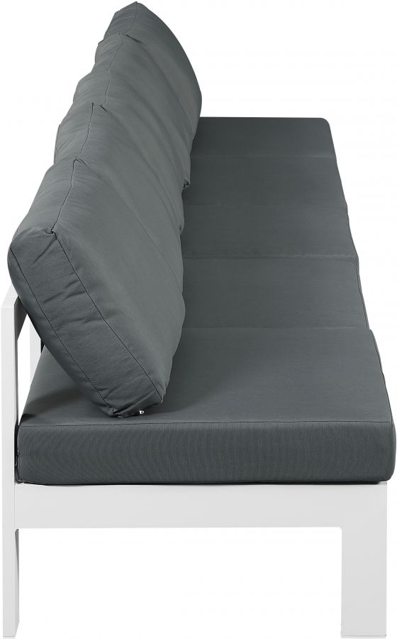 Meridian Furniture Nizuc 5-Piece Gray/White Aluminum/Fabric Outdoor Patio Armless Modular Sectional-2