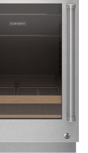 Sub-Zero® Designer Stainless Steel Left Hinge Undercounter Wine Cooler Glass Door Panel with Lock-1