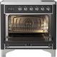 Ilve® Majestic III 36" Graphite Matte Pro Style Induction Range with Solid Door and Chrome Trim-1