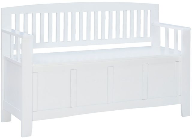 Linon Cynthia White Storage Bench-0