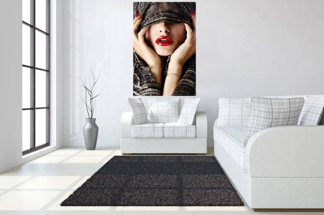 Classy Art Red Lip Shaw Wall Art-3
