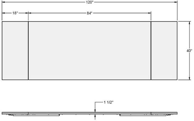 Amisco Customizable Amelia 84" Rectangular Extendable Table with 1.5" Solid Ash Top and 2 Leaves-1