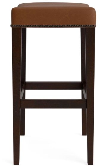 Bassett® Furniture Customizable Vail 18" Leather Saddle Bar Stool-1