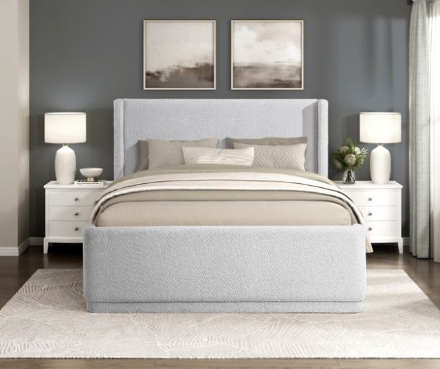 Homelegance® Carmel Light Gray Full Platform Bed-1