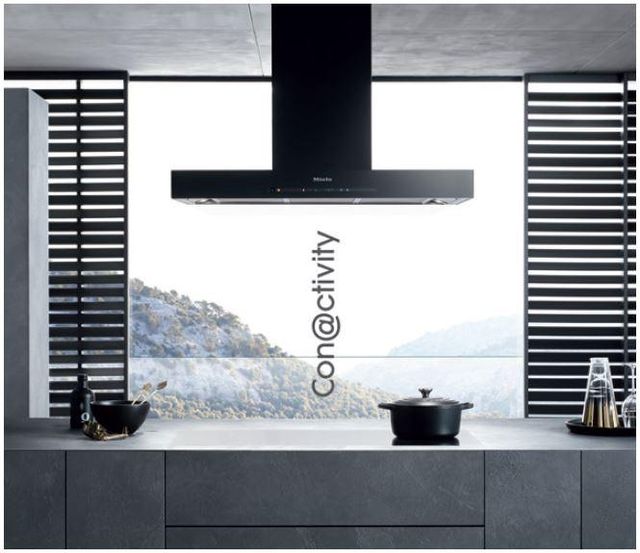 Miele DA 6698 D Puristic 36" Obsidian Black Island Ventilation Hood-2