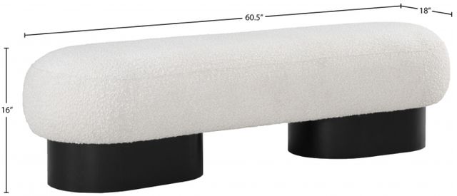 Meridian Furniture Robertson Cream/Black Bench-3