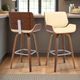 Armen Living Tyler 2-Piece Cream/Walnut Counter Stool Set-1