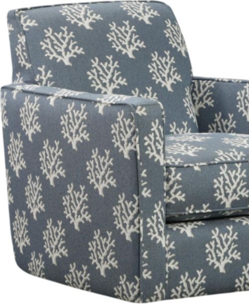 Fusion Furniture Wowza Coral Sands Navy Swivel Glider Chair-1
