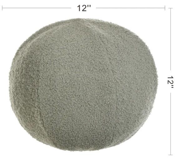 StyleCraft Dann Foley Lifestyle Soft Gray Sphere Plush Pillow-3