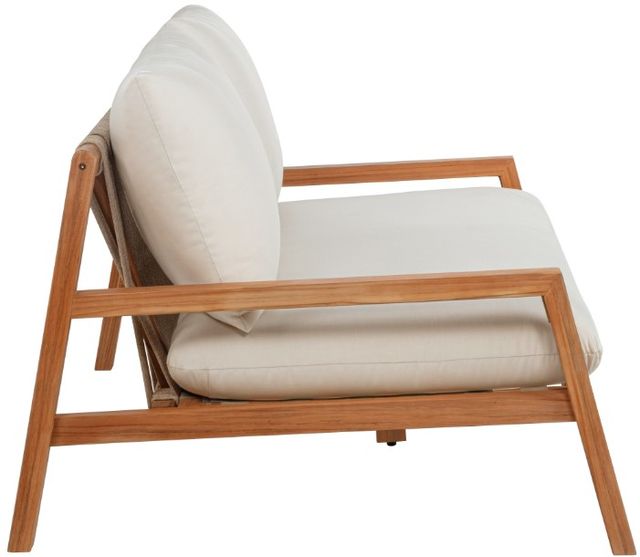 Linon Charlotte Brown/Off-White Fabric/Teak Bench-3