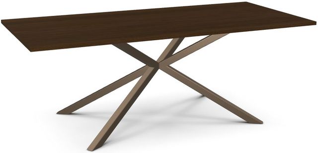 Amisco Customizable Asterisk Walnut  83.5" Rectangular Table with Metal Stand-0