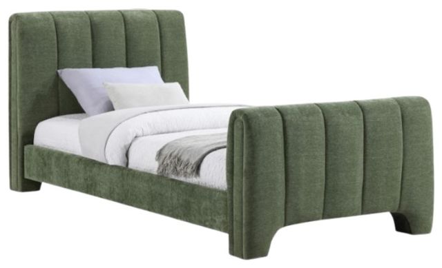 Meridian Furniture Camila Green Twin Upholstered Panel Bed-0