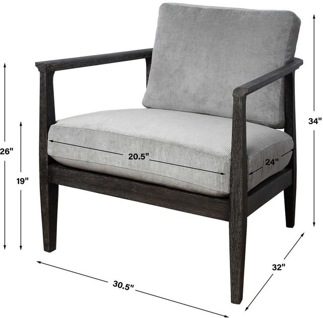Uttermost® Brunei Gray Accent Chair-2