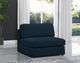 Meridian Furniture Beckham Navy Linen Polyester Modular Armless Chair-4