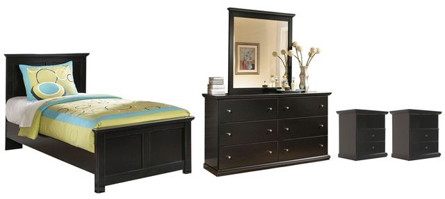 Signature Design by Ashley® Maribel 5-Piece Black Twin Youth Panel Bed Set-0