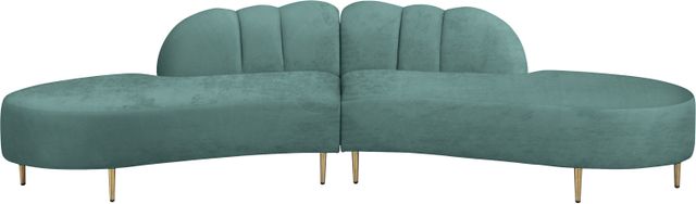 Meridian Furniture Divine 2-Piece Mint Velvet Sectional-0