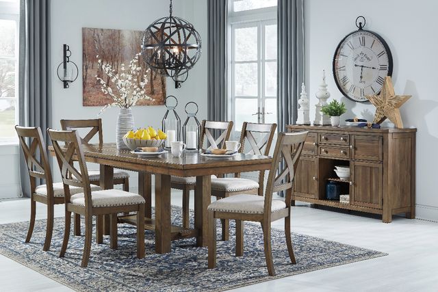 Signature Design by Ashley® Moriville 6-Piece Grayish Brown Dining Set-5