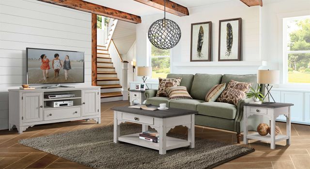 Riverside Furniture Grand Haven Rich Charcoal Top Small Coffee Table with Feathered White Base-3
