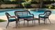 Furniture of America® Oliveri 2-Piece Blue/Brown Wicker Stacking Chair-1
