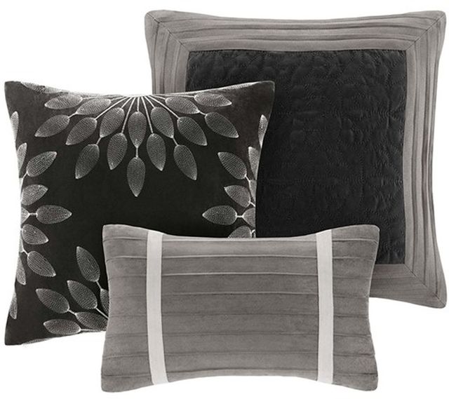 Olliix by Madison Park Black Full Palmer 7 Piece Comforter Set-1