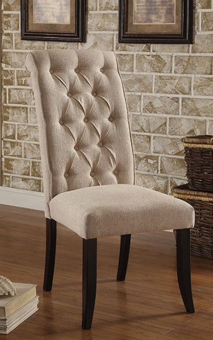 Furniture of America® Marshall 2-Piece Antique Black/Beige Side Chair Set-3