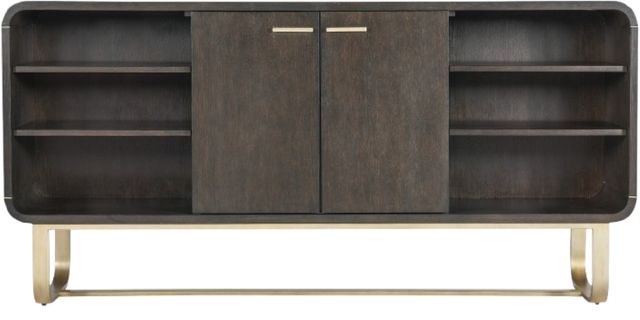 Hooker® Furniture Commerce and Market Metropolitan Dark Wood/Gold Credenza-1