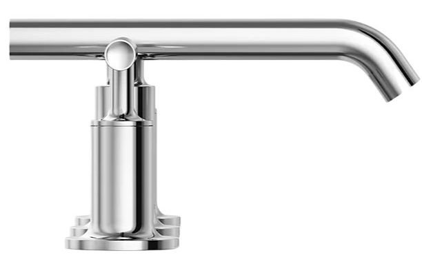 KOHLER® Purist® Polished Chrome Widespread Bathroom Sink Faucet with Lever Handles-2