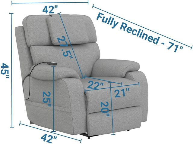 Catnapper® Dreamtime Haze 42" Power Recliner with Power Adjustable Headrest-1
