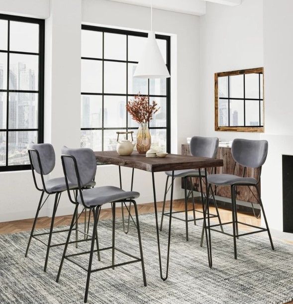 Jofran Inc. Nature's Edge Black/Slate Counter Dining Table-1