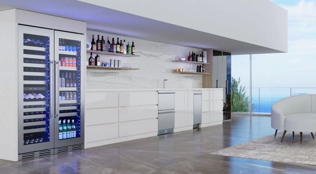 XO 24" 15 Cu. Ft. Fingerprint Resistant Stainless Steel Single Zone Wine Column with Glass Door-2