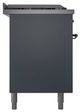 Ilve® Nostalgie II Noblesse 60'' Blue Gray Pro Style Dual Fuel Range with Burnished Trim-2