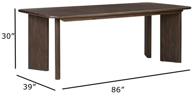 Nest Home Collections Trinity Dark Vitri 86" Rectangular Dining Table-2