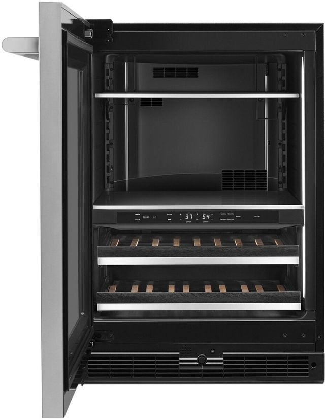 JennAir® RISE™ 24" Stainless Steel Left Swing Built-In Wine Cooler-1