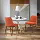 Armen Living Azalea 2-Piece Orange/Walnut Dining Side Chair Set-1