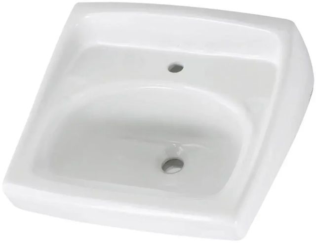American Standard Lucerne® White Wall-Hung Sink Less Overflow with Center Hole Only-1