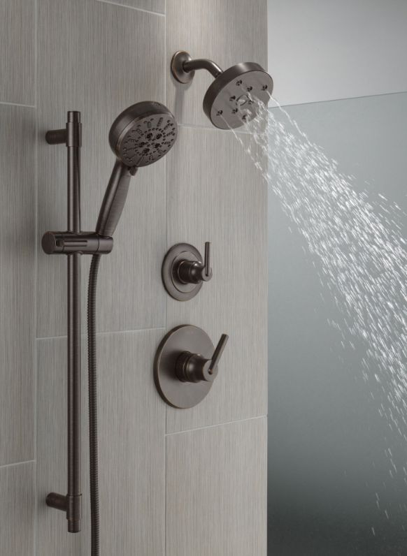 Delta Venetian Bronze 7-Setting Slide Bar Hand Shower with Cleaning Spray-1