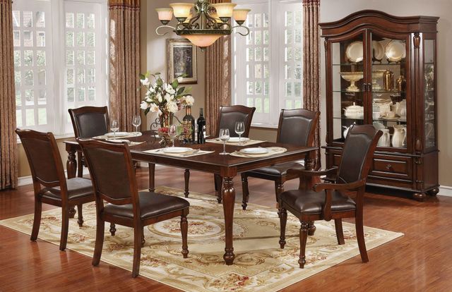 Furniture of America® Sylvana 7-Piece Brown Cherry/Espresso Dining Table Set-1