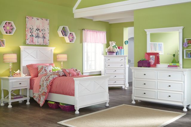 Signature Design by Ashley® Kaslyn 2-Piece White Twin Panel Bed Set-3
