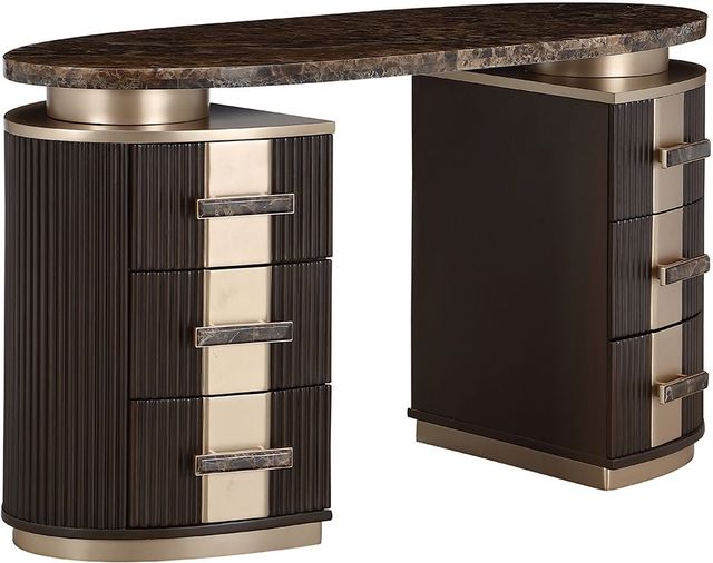 Michael Amini® West Kensington Medium Espresso Vanity Desk-0