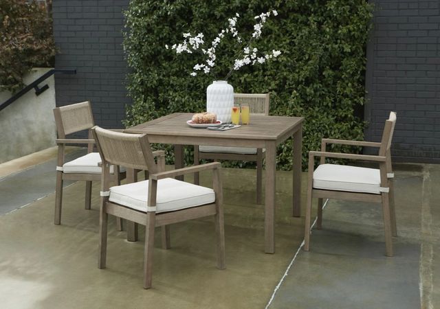 Signature Design by Ashley® Aria Plains Brown Wooden Outdoor Dining Table-4