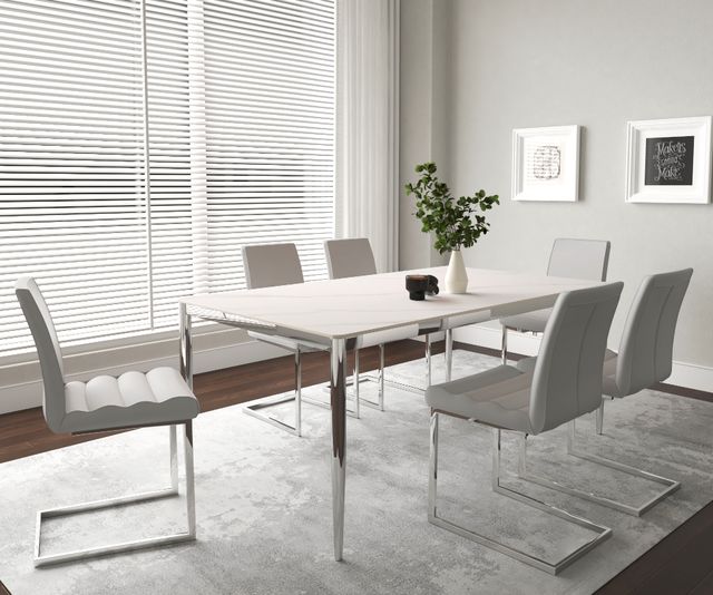 Cramco Atom Sintered Stone Top 70" Dining Table with Chrome Base-1