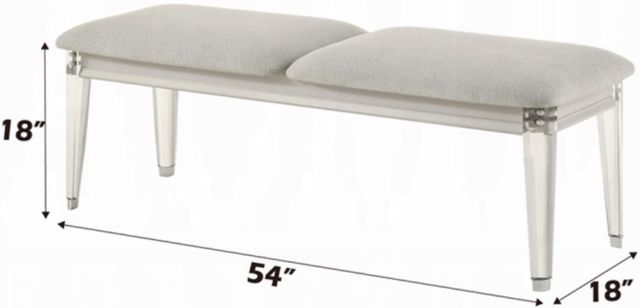 ACME Furniture Laveda Light Gray/Pearl White Bench-2