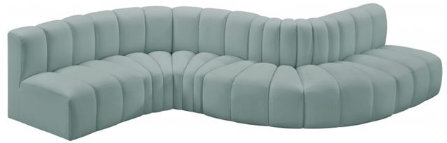 Meridian Furniture Arc 6-Piece Mint Green Vegan Leather Sectional-0