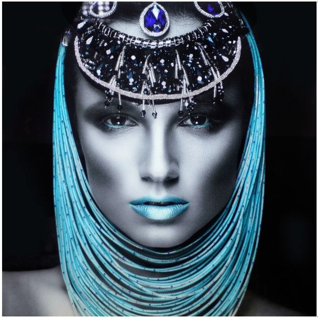 Classy Living Woman of Turquoise Rhinestones Wall Art-0