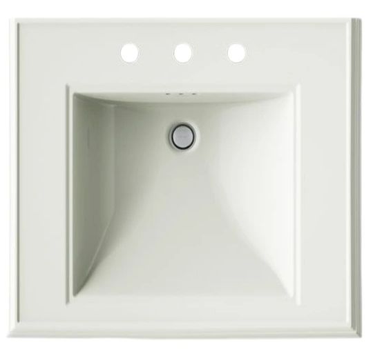 Kohler Memoirs® Dune Pedestal/Console Table Bathroom Sink Basin with 8" Widespread 3 Faucet Holes-1