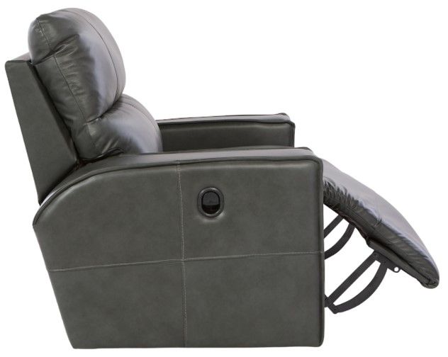 La-Z-Boy® Maddox Slate Leather Manual Reclining Chair and a Half-4