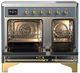 Ilve® Majestic III 40" Blue Gray Pro Style Induction Range with Triple Glass Door and Brass Trim-1