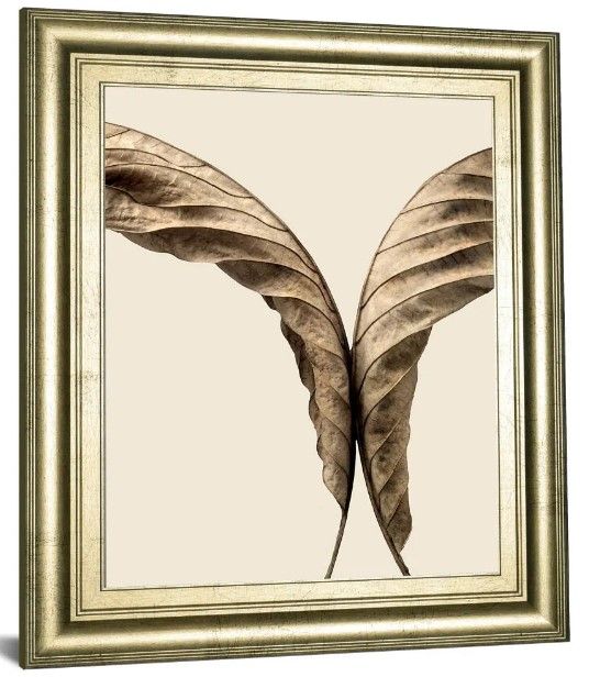 Classy Art Beige/Gold Turning Leaves Il By Jeff Friesen Wall Art-0